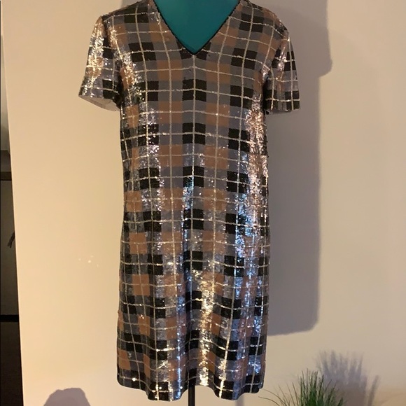 Kate spade sequin dress plaid sz 4 - Picture 4 of 9